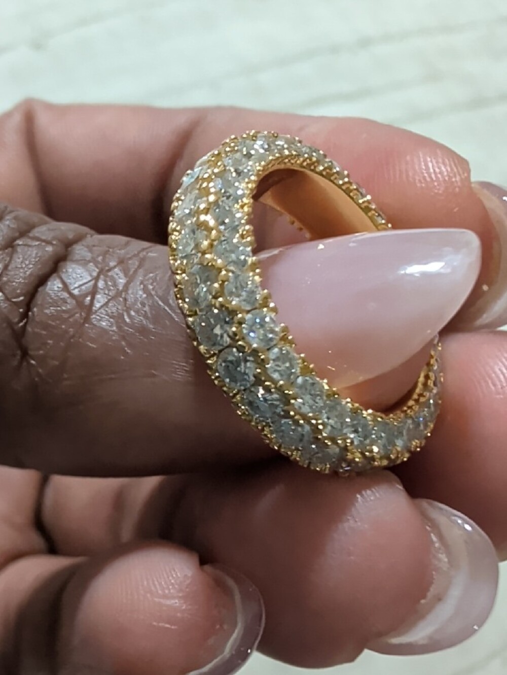 Gold Crystal Pavé Eternity Ring - Women Jewelry